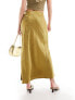 Фото #5 товара Pimkie satin maxi skirt in gold jacquard