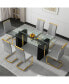 Фото #9 товара Rectangular Glass Table for 6-8 with MDF Legs