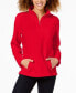 Фото #1 товара Karen Scott Petite Zip Mock Neck Knit Top New Red Amore Petite S