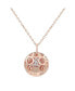 Фото #2 товара Pink Sapphire Pave Circle Disk Pendant Necklace with Rope Halo Accent in Sterling Silver by Suzy Levian