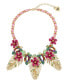 Faux Stone Palm Leaf Bib Necklace