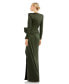 Фото #3 товара Women's Ieena Long Sleeve Structured Bow Draped Gown