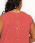 Фото #4 товара Plus Size Rayon Span Keyhole Button Back Tank Top