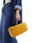 Love Moschino top handle quilted bag in mustard