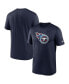 Фото #1 товара Men's Navy Tennessee Titans Legend Logo Performance T-shirt