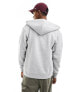 Jack & Jones zip through hoodie in light grey marl