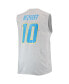 ფოტო #2 პროდუქტის Men's Justin Herbert Heathered Gray Los Angeles Chargers Big and Tall Player Name and Number Muscle Tank Top