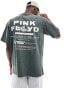 Pull&Bear Pink Floyd printed t-shirt in washed green