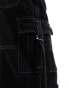 Фото #4 товара Pimkie wide leg cargo jeans in washed black