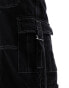 Pimkie wide leg cargo jeans in washed black