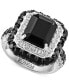 ფოტო #1 პროდუქტის EFFY® Onyx & White Topaz (1-1/2 ct. t.w.) Halo Ring in Sterling Silver
