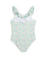 Фото #2 товара Toddler and Little Girls Floral Ruffled One-Piece Swimsuit