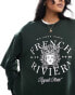 Фото #8 товара Stradivarius French Riviera slogan sweatshirt in green