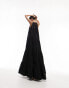 Фото #6 товара Topshop tiered poplin oversized maxi dress in black