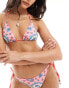 Фото #1 товара Superdry String triangle bikini top in pink bandana