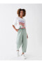 Фото #1 товара Брюки для женщин LC WAIKIKI Белые Прямые льняные брюки с эластичным поясом