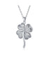 ფოტო #2 პროდუქტის Saint Patrick Irish Shamrock Green Good Luck Charm 4 Leaf Clover Pendant Necklace For Women .925 Sterling Silver