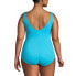 Фото #11 товара Plus Size Scoop Neck Soft Cup Tugless Sporty One Piece Swimsuit
