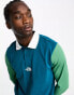 Фото #1 товара The North Face Rugby heavyweight polo in blue and green Exclusive at ASOS