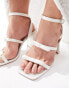 Be Mine Wide Fit Bridal Angelin bow block heel sandals in ivory ELFENBEIN, SATIN, 41 - фото #3