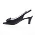 Фото #3 товара David Tate Spirit Womens Black Narrow Canvas Hook & Loop Slingback Heels Shoes 7