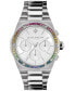 ფოტო #1 პროდუქტის Women's Hexa Multifunction Silver-Tone Stainless Steel Bracelet Watch 38mm
