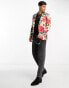 Devils Advocate skinny fit suit jacket in red floral print