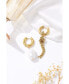 ფოტო #5 პროდუქტის Unique Asymmetrical Rope Chain Baroque Pearl Drop Earrings