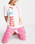 Фото #6 товара ASOS DESIGN Barbie x Hello Kitty oversized tee & legging pyjama set in pink