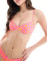 Фото #3 товара Kulani Kinis berry blush ditzy underwire bikini top in pink