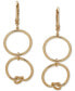 Фото #1 товара Gold-Tone Knotted Circle Double Drop Earrings