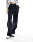 Pieces Tall wide leg tailored trousers in charcoal pinstripe Charcoal Pinstripe, XS - фото #8