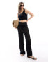 JJXX co-ord crochet vest crop top in black