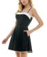 Фото #2 товара Juniors' Contrast-Trim Skater Dress