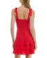 ფოტო #2 პროდუქტის Juniors' Solid Textured Woven Fit & Flare Dress