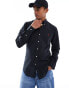 Фото #2 товара Polo Ralph Lauren player logo slim fit poplin shirt button-down in black