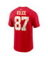 Фото #3 товара Men's Travis Kelce Red Kansas City Chiefs Player Name and Number T-shirt
