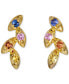 ფოტო #2 პროდუქტის Multi-Sapphire Stud Earrings (1/8 ct. t.w.) in 14k Gold-Plated Sterling Silver