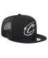 ფოტო #2 პროდუქტის Men's Black Cleveland Cavaliers Evergreen 9FIFTY Trucker Snapback Hat