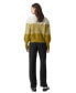 ფოტო #4 პროდუქტის Women's Colorblocked Puff Sleeve Sweater