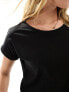 Vila scoop neck t-shirt in black