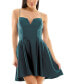 ფოტო #4 პროდუქტის Juniors' Plunge-Neck Lace-Up Skater Dress