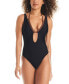 Фото #1 товара Women's Twice As Nice Plunging Double Layer One Piece Swimsuit