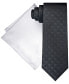 Men's Extra Long Textured Tonal Tie & Solid Pocket Square Set