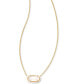 ფოტო #3 პროდუქტის 14k Gold-Plated Color-Framed Stone 19" Adjustable Pendant Necklace