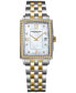 ფოტო #1 პროდუქტის Women's Swiss Toccata Diamond (1/5 ct. t.w.) Two-Tone Stainless Steel Bracelet Watch 23x35mm
