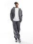 Фото #5 товара ASOS DESIGN zip through hoodie with distressing detailing in charcoal grey