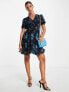 AllSaints Via Ceres butterfly print mini dress in black