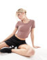 Фото #1 товара Nike One Dri-Fit tight crop t-shirt in smokey mauve