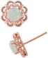 ფოტო #2 პროდუქტის Opal (5/8 ct. t.w.) and Diamond Accent Earrings in 14k Rose Gold